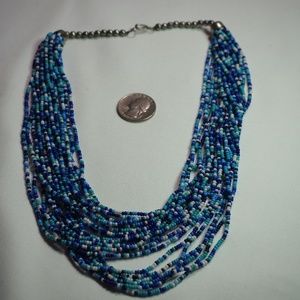Blue beaded necklace